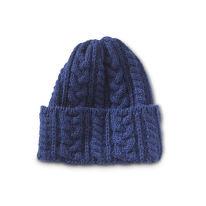 Traditional Blue Aran Beanie
