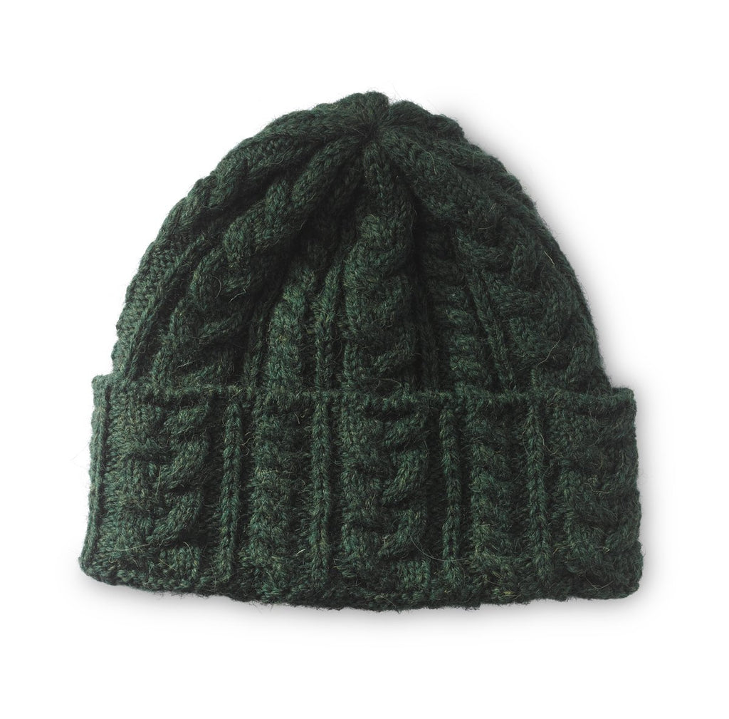 Traditional Green Aran Beanie