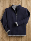 Navy Felted Wool Cardigan