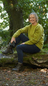 Donegal yarn crewneck sweater Moss