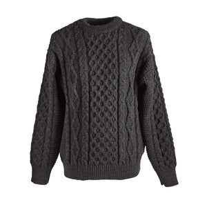 Wool Aran sweater - Charcoal