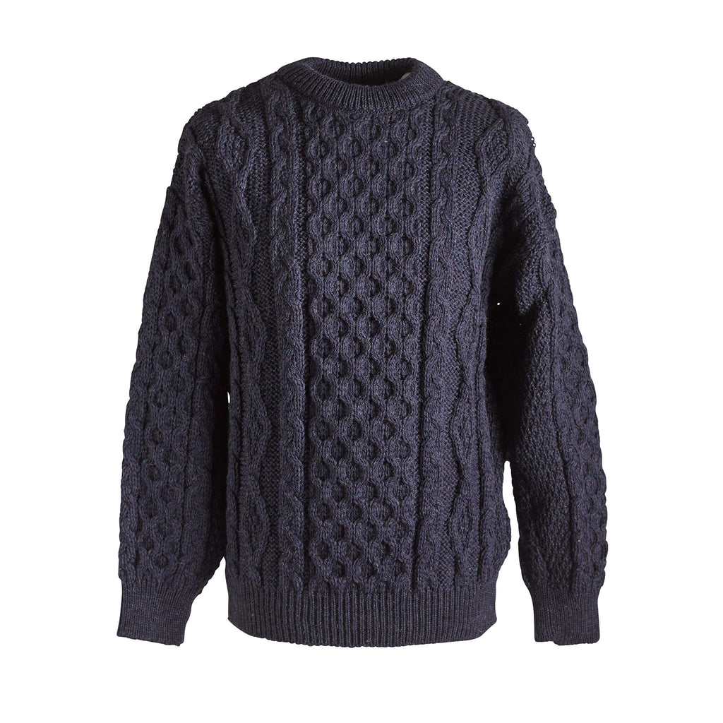 Wool Aran sweater - Denim