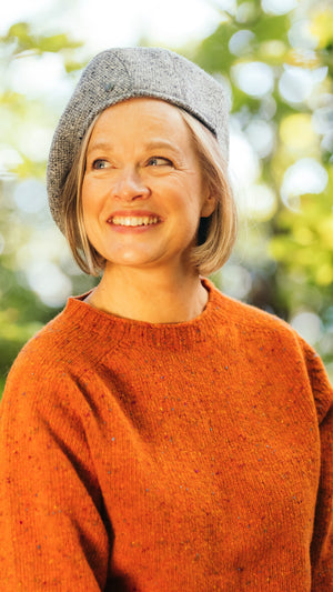 Donegal yarn crewneck sweater Autumn