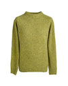 Donegal yarn crewneck sweater Moss