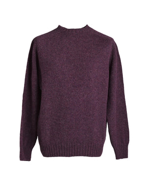 Shetland crewneck sweater Plum